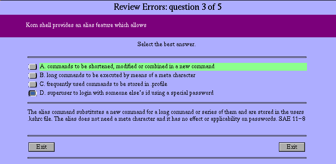 Review Errors,
number 3 of 5 (from the test).